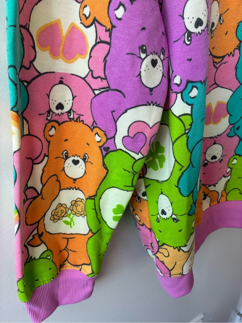 Care Bears Multicolor All-Over Print Crewneck Sweatshirt with Pink Heart Logo - Picture 3 of 4